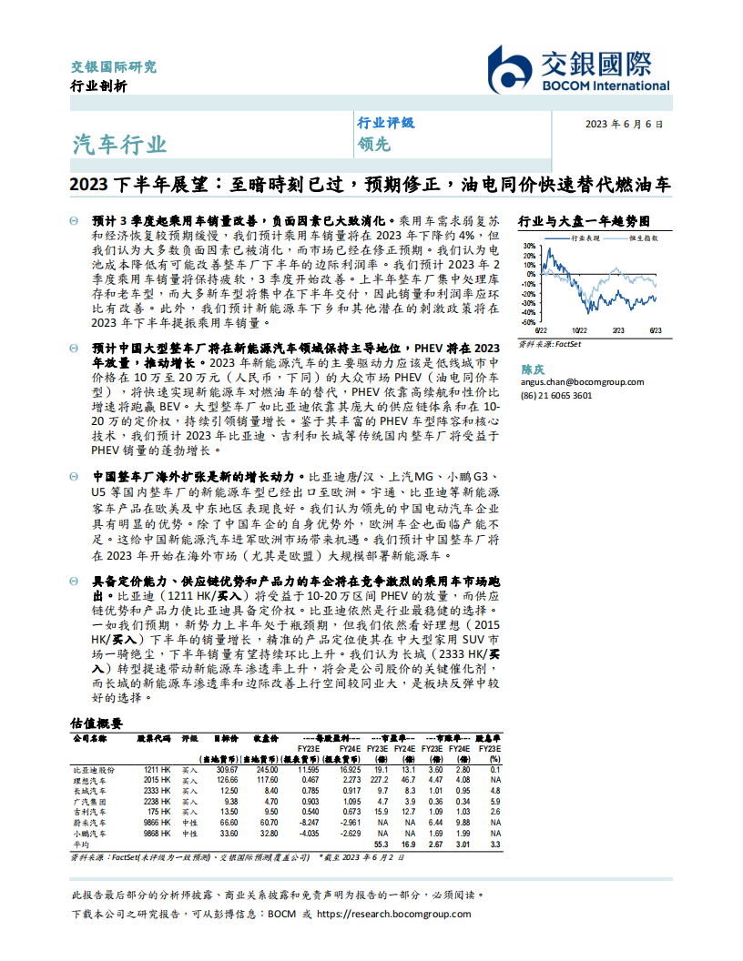 汽车行业2023下半年展望：至暗時刻已过，预期修正，油电同价快速替代燃油车_00.png