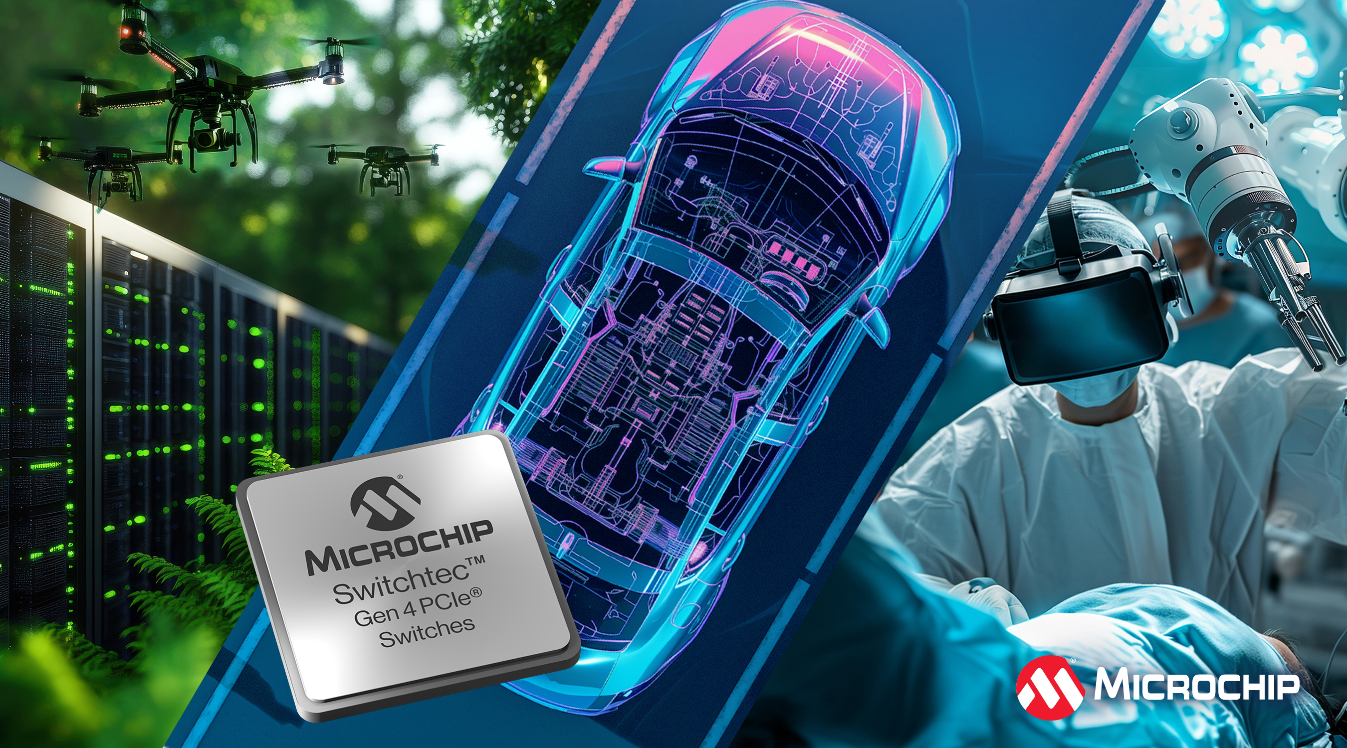 ​Microchip推出全新Switchtec™ PCIe® 4.0 16通道交换机系列，为汽车和嵌入式计算提供多功能性 