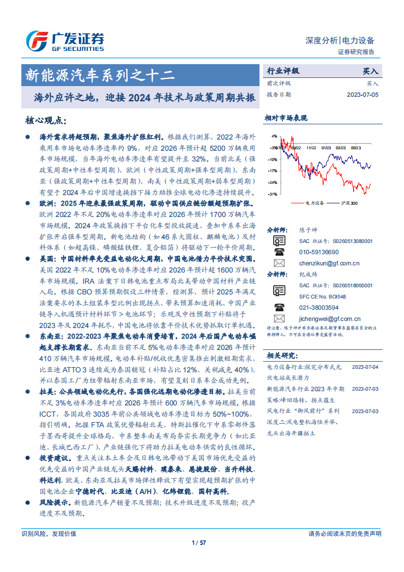 新能源汽车行业研究：海外应许之地，迎接2024年技术与政策周期共振