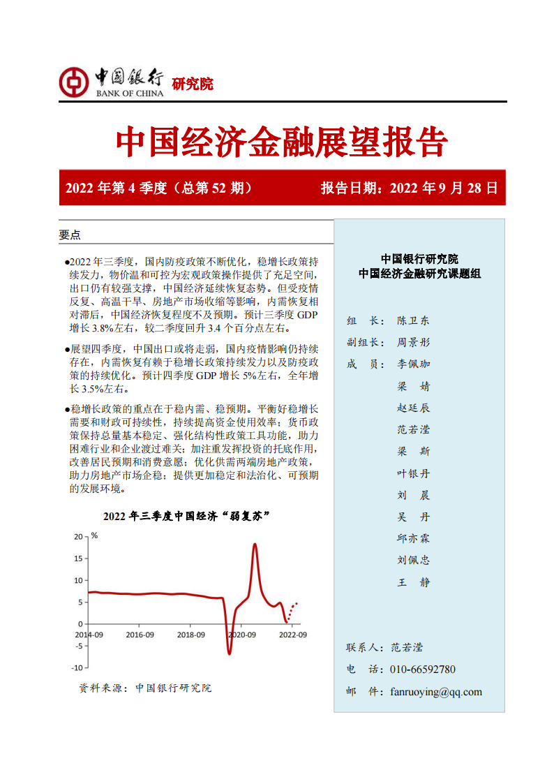 中国银行研究院-2022年四季度经济金融展望报告